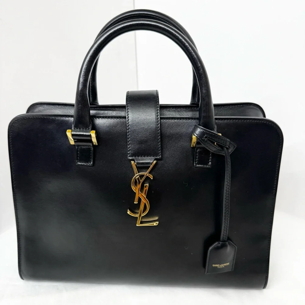 YSL Baby Cabas Black Leather Bag